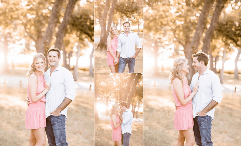 A collage of a smiling couple having their portraits taken