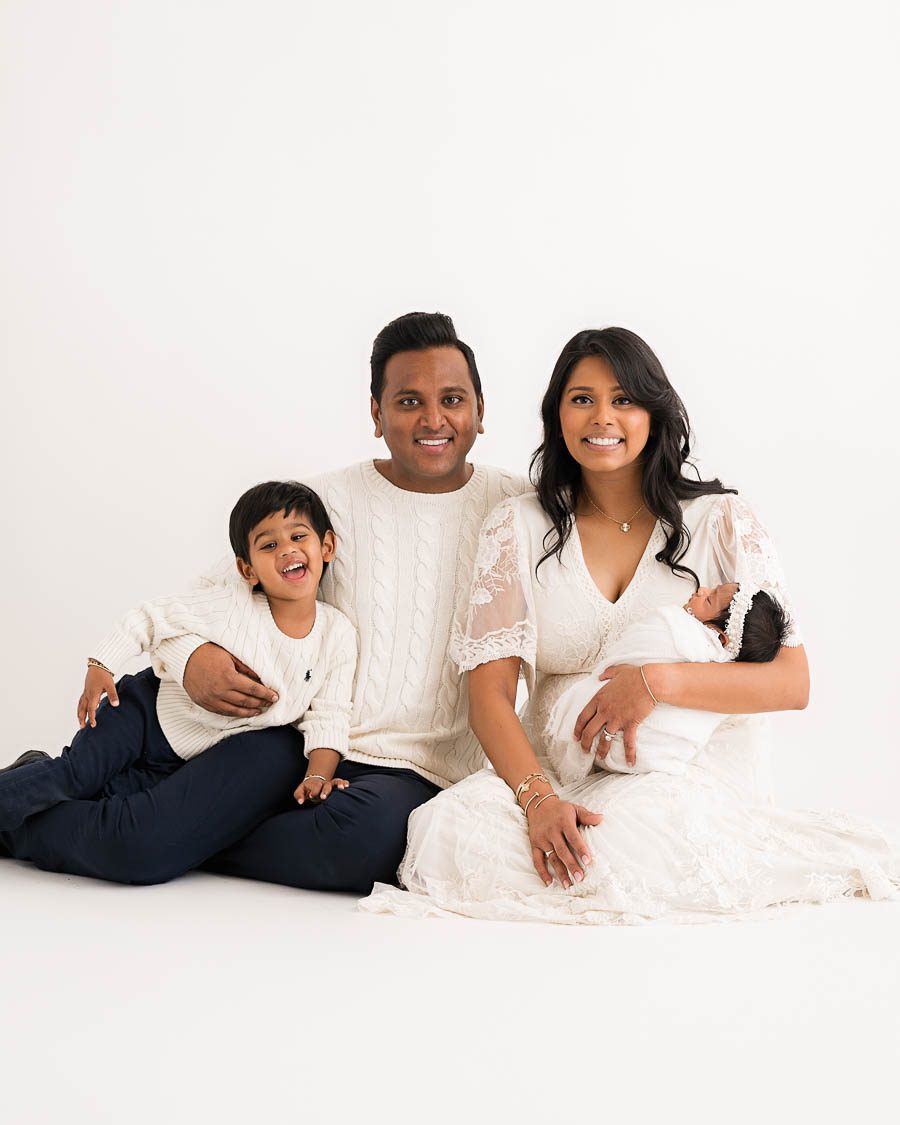 Neutral Outfit Inspiration For A Family Newborn Session