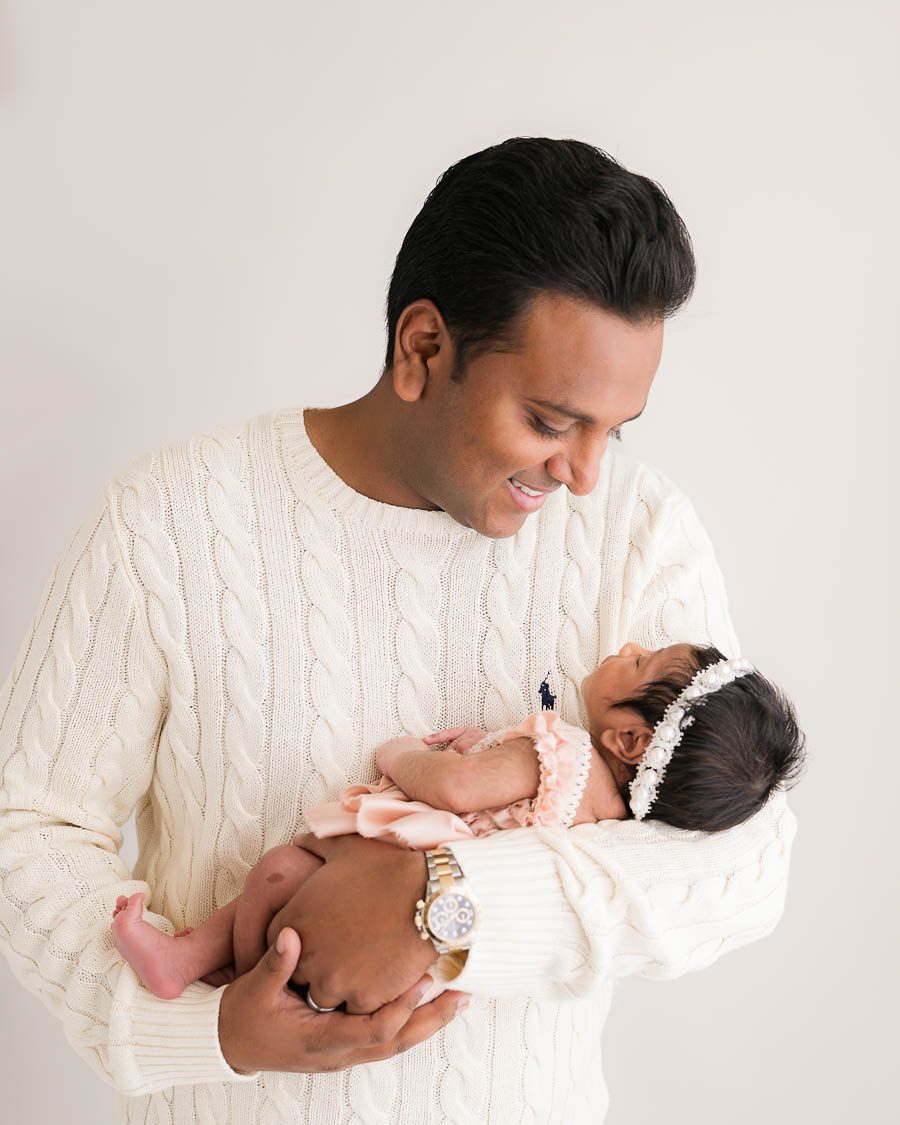 Neutral Styling Inspiration For Father And Newborn Portraits
