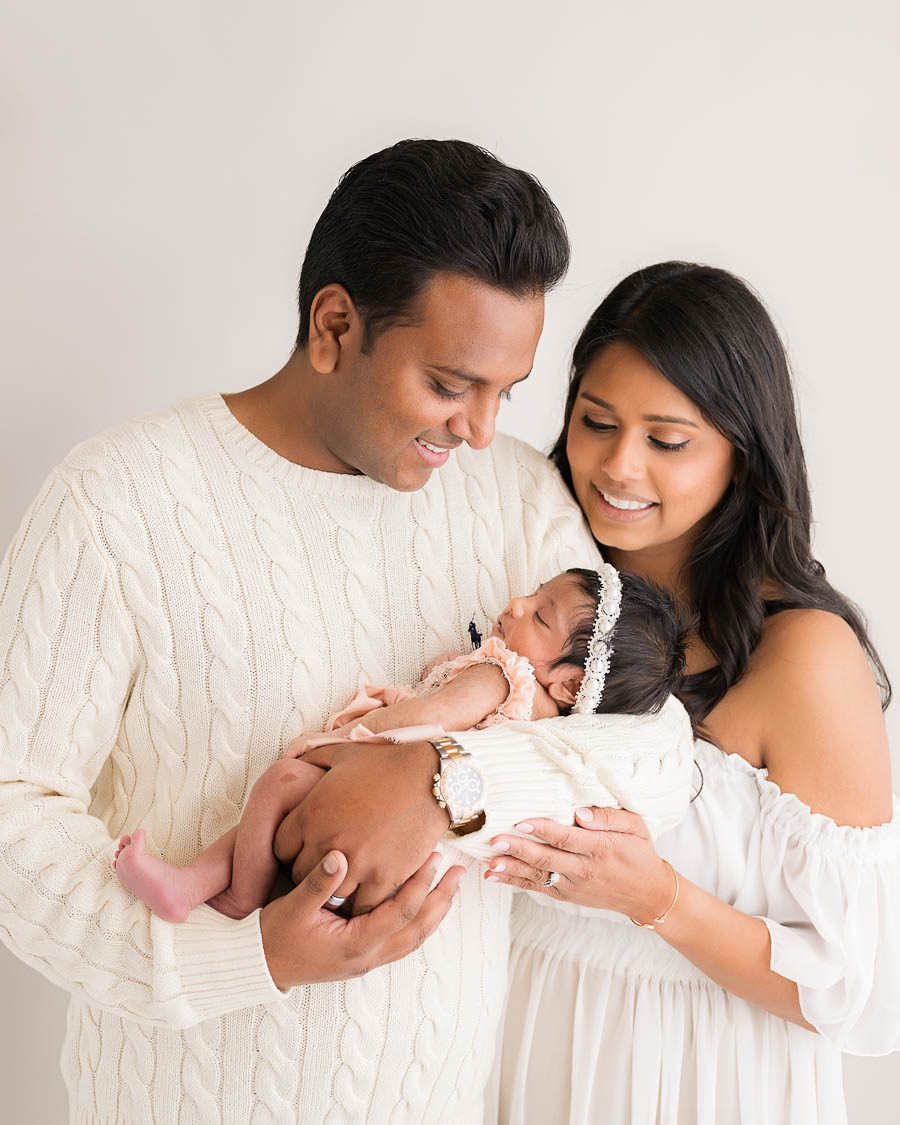 Soft Neutral Family Styling For Newborn Portraits