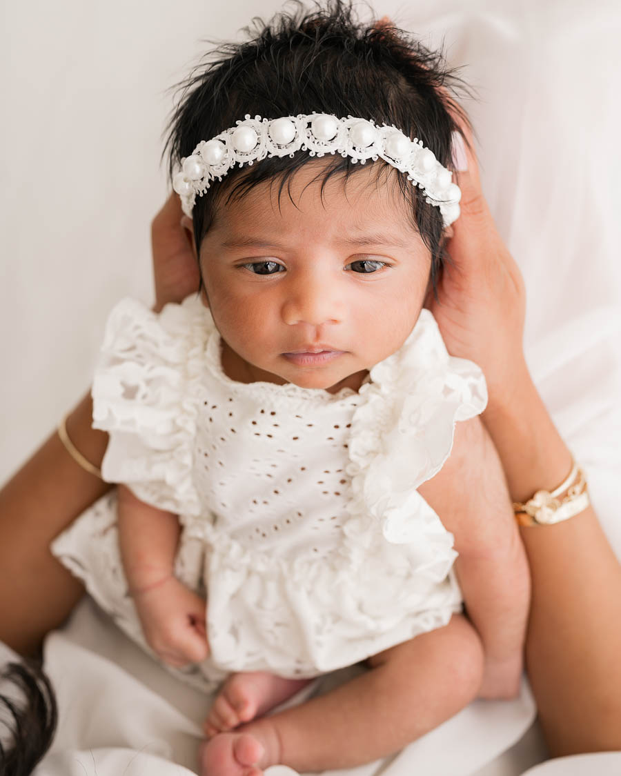 Simple Neutral Outfit Styling For Newborn Baby Portraits