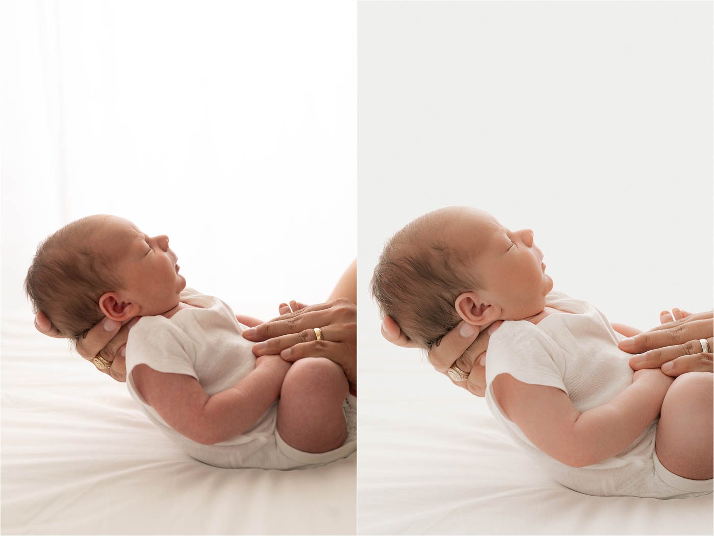 The Art Behind The Final Image: What Professional Photo Editing Really Looks Like 6 Before And After Lifestyle Newborn Photography Edit Showing Subtle Refinements During A Dallas Newborn Portrait Session