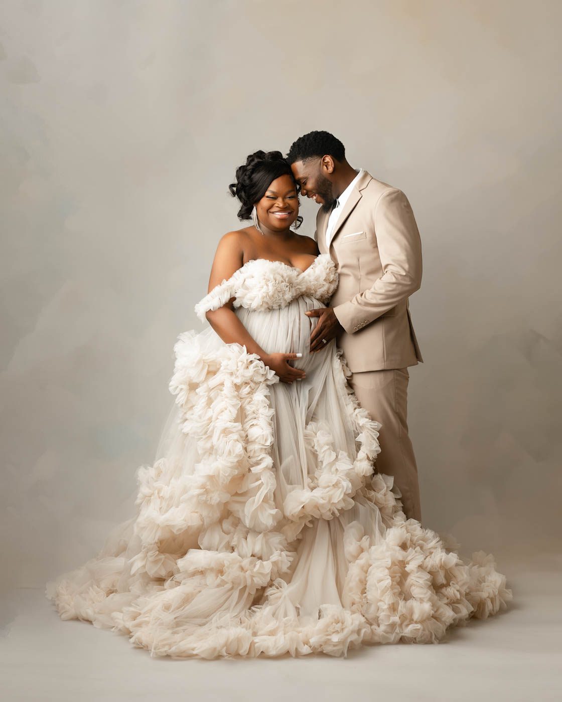 Celebrating Motherhood Through Maternity Portraits 4 Couple Portrait Captured By A Dallas Maternity Photographer During A Studio Maternity Session.