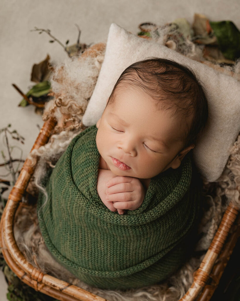 Luxury Newborn Photographer Dallas Creating A Safely Supported Newborn Portrait
