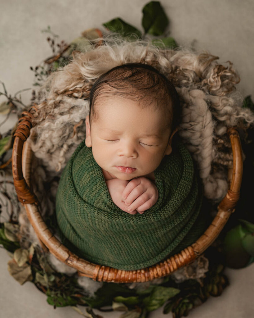 Safe Newborn Posing During A Newborn Portrait Appointment In Dallas