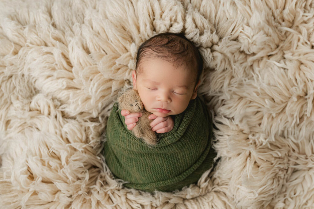 Wrapped Newborn Portrait Showing Safe Posing Techniques